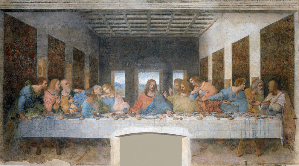 Die zwölf Tierkreiszeichen im Letzten Abendmahl von Leonardo Da Vinci